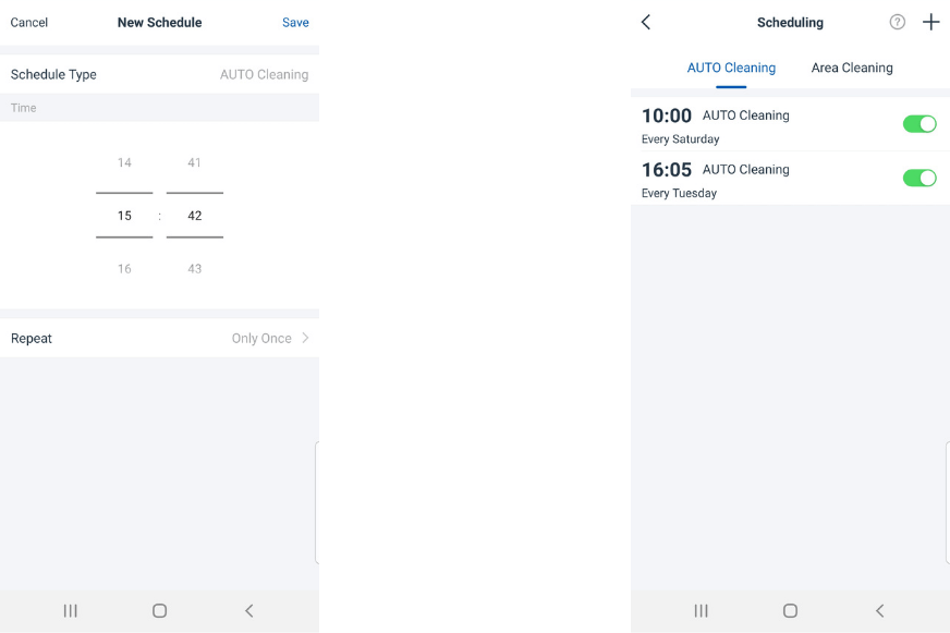 Creating a cleaning schedule in the Ecovacs Home App
